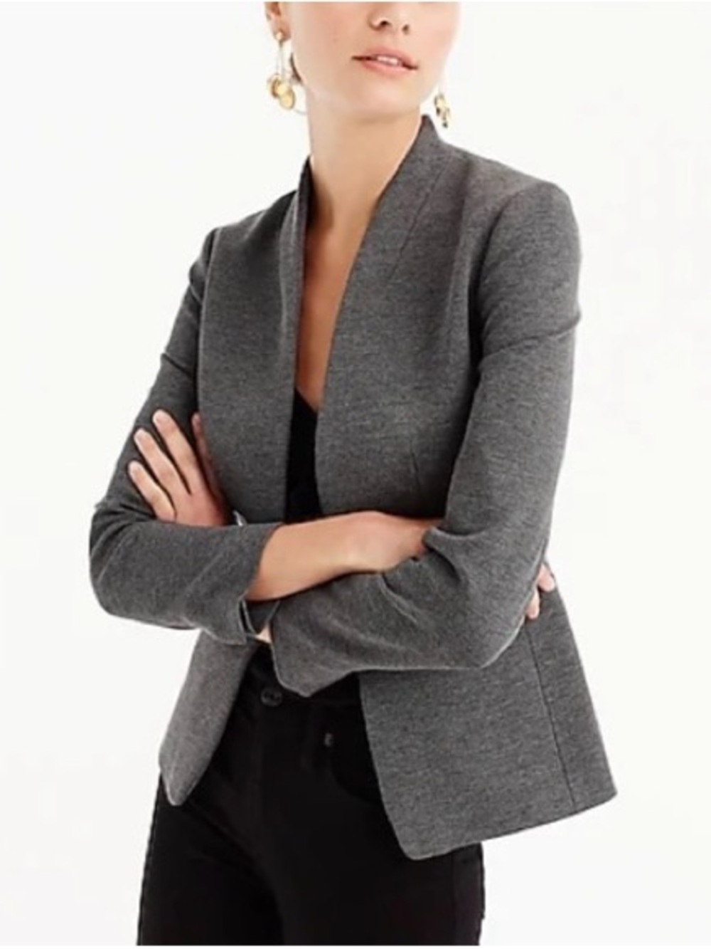 J. Crew Charcoal Open-Front Blazer